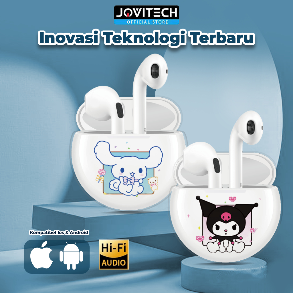 Jovitech Headset Bluetooth Inpods Versi 5.3 Suara Hifi Kualitas HD Casing Transparan True Wireless i