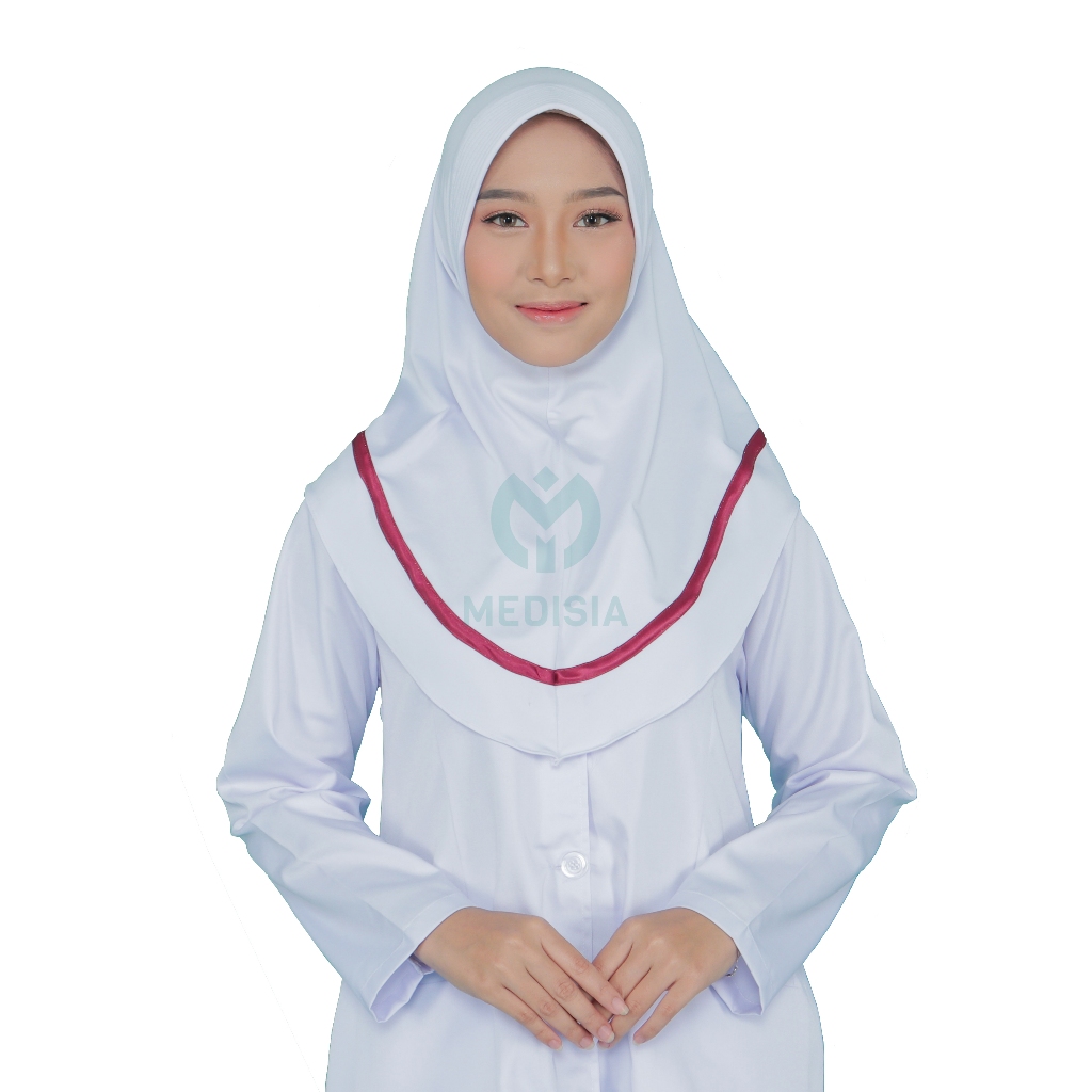 Medisia - Hijab Jilbab Kerudung Perawat Bidan Instan Bahan Jersey Warna Putih