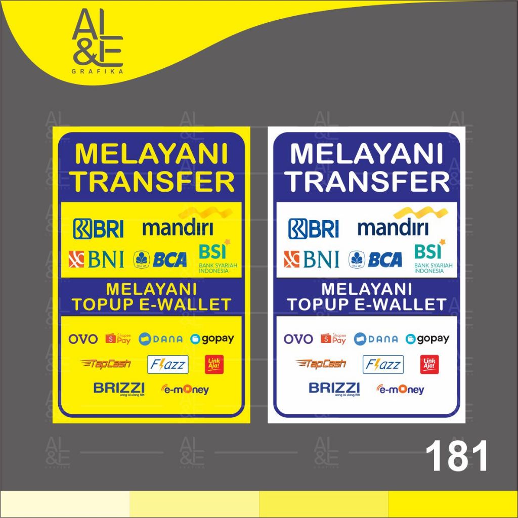 

181 - STIKER MELAYANI TRANSFER DAN TOPUP E-WALLET PORTRAIT - VINYL STIKER RITRAMA INDOOR