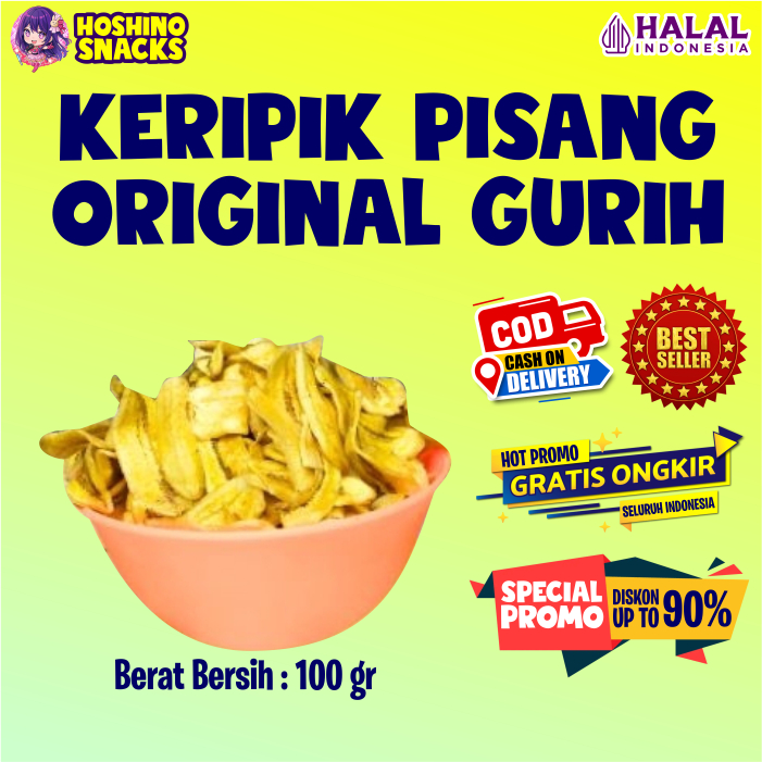 

Keripik Pisang Original Gurih Hoshino Snacks