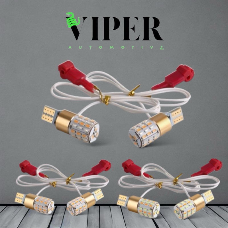 (2 Pcs) Lampu Led T10 Senja + Sein 2 Mode Universal Motor Mobil 12 Volt T10 Lampu Led 2 Mode Sen dan