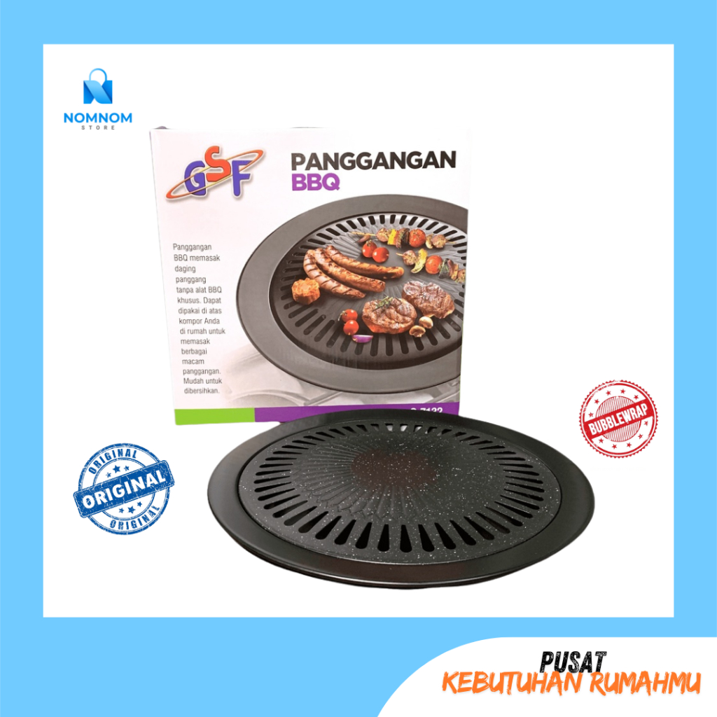 Alat Panggangan BBQ Grill Pan / Panggangan Bulat Anti Lengket / Teflon Sosis Bakar Barbeque Sate
