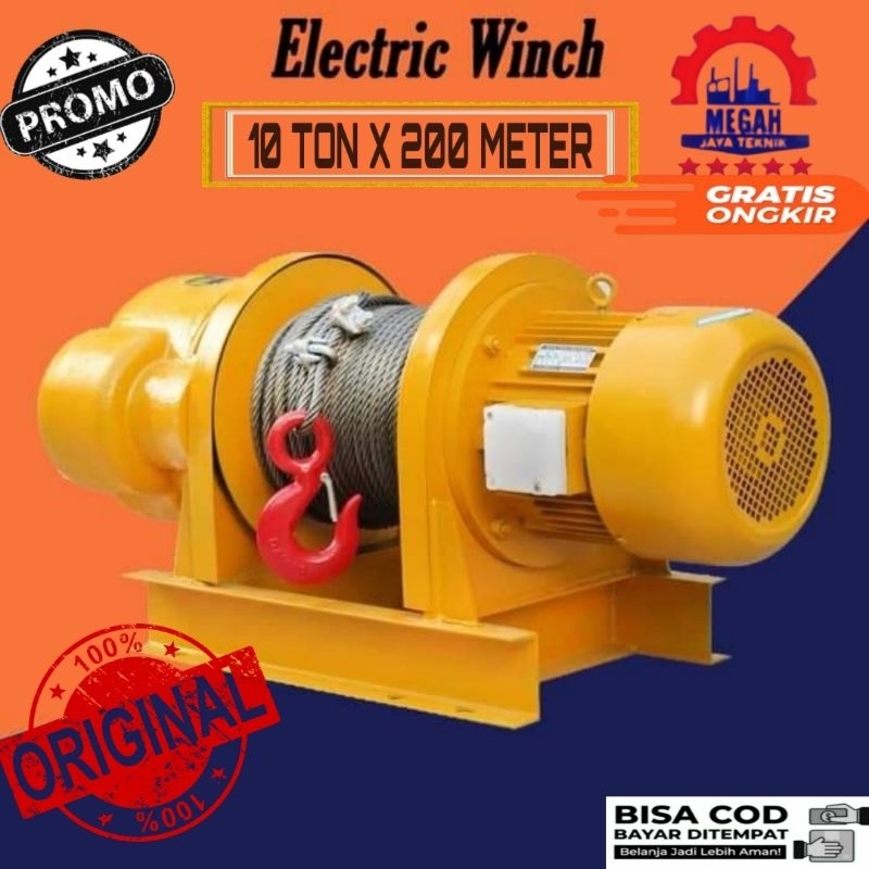 ELECTRIC HOIST WIROPE WINCH 10 TON SELING 200 METER 3 PHASE 380V NAGASAKI JAPAN