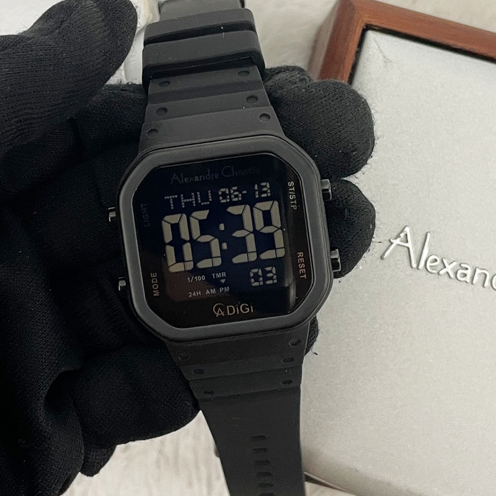 Jam Tangan Alexandre Christie Wanita AC 9347 AC9347 Digital Rubber Original Garansi Resmi