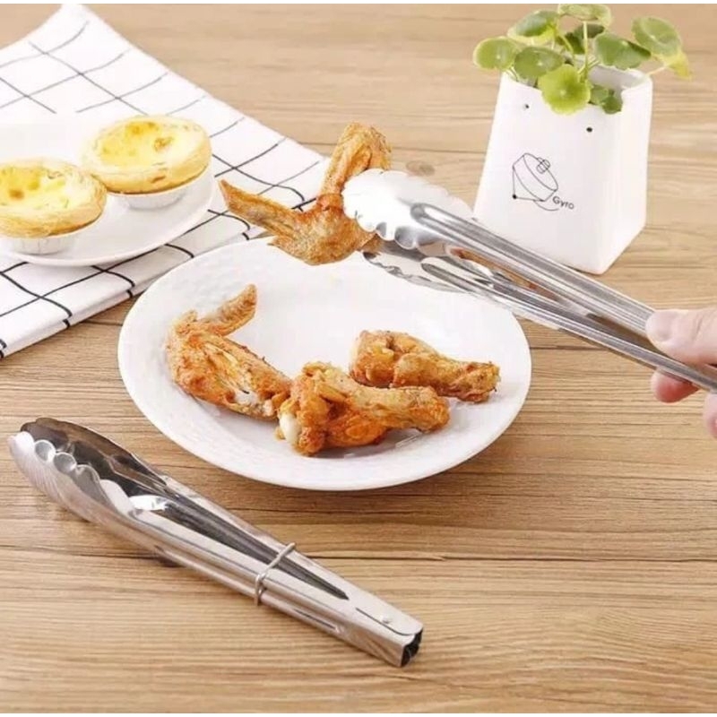 PENJEPIT MAKANAN / PENJEPIT GORENGAN / PENJEPIT KUE / PENJEPIT STAINLESS / JAPIT MAKANAN / PENCAPIT 
