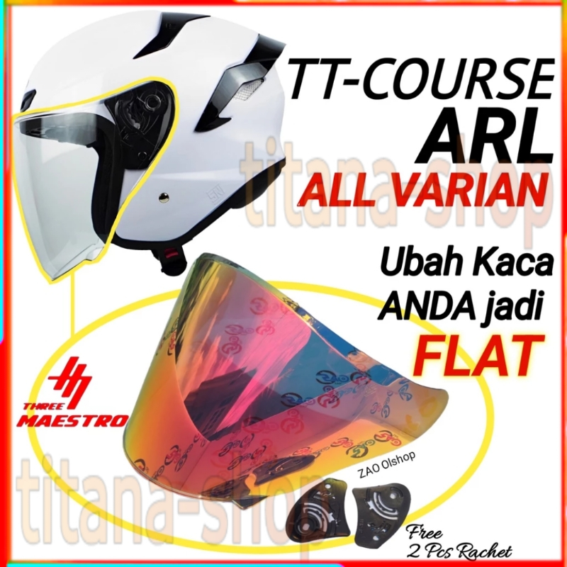 ARL TT COURSE kaca helm datar venom / flat visor open venom tt course arl