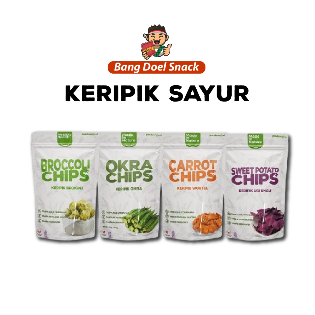 

Pandawa Food - Keripik Brokoli / Keripik Ubi Ungu /Keripik Okra / Keripik Sayur Premium 70g