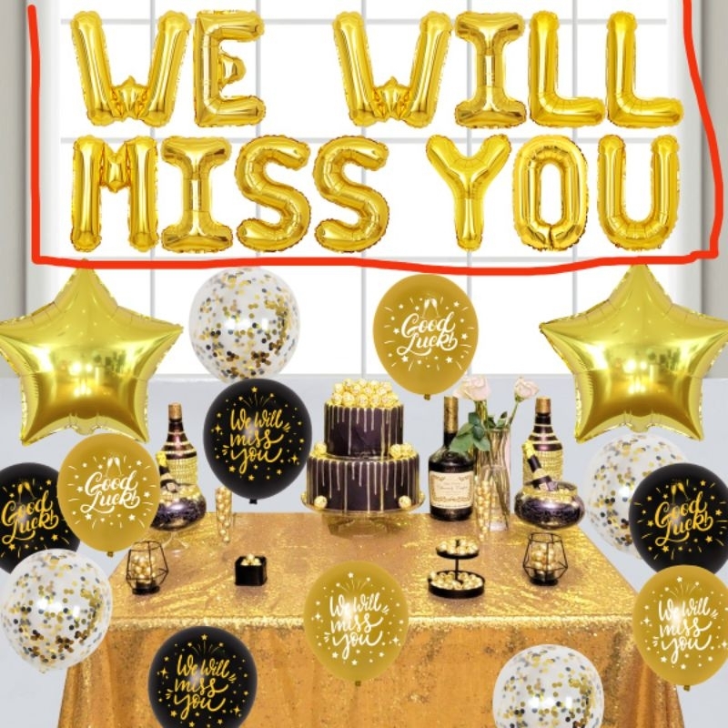 Paket Balon Foil Dekorasi Farewell Party/Paket Balon Dekorasi Farewell Party Simple/Paket Balon We w