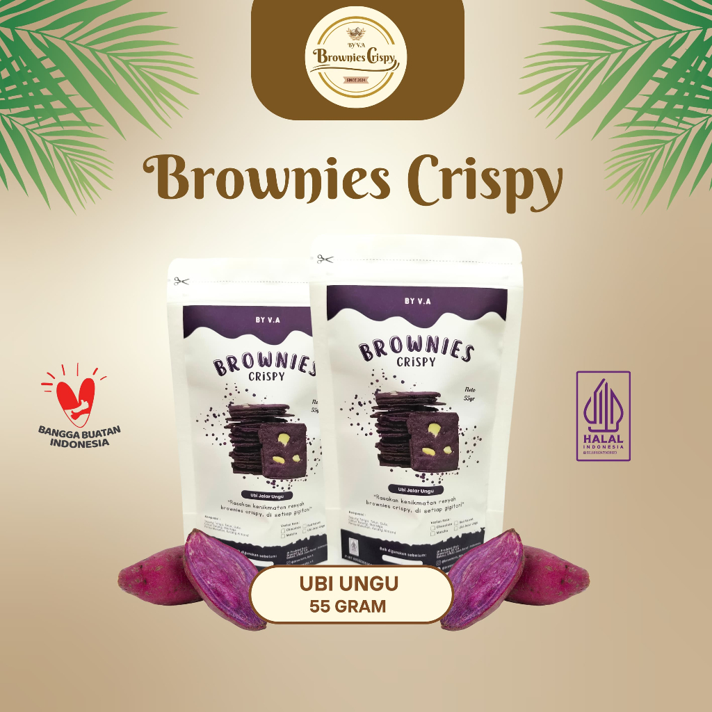 

BROWNIES CRISPY UBI JALAR UNGU/UBI UNGU (55 GRAM)