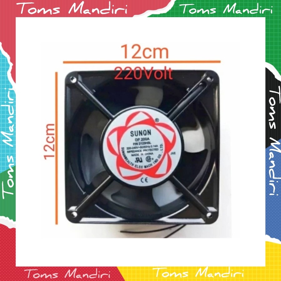 DISKON BESAR Cooling Fan 12 x 12cm 22volt Exhaust Fan Tebal 38cm Incubator