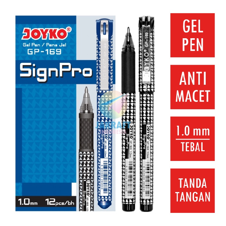 

BIG SALE FASION 1 Pcs Pulpen Gel Pen Tanda Tangan JOYKO GP169 Signpro Hitam Biru Black Blue Tebal 1 mm Sign Pro for Signature