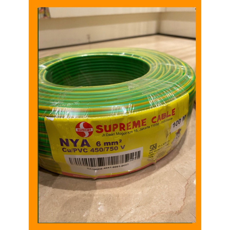 supreme nya 6mm kabel tunggal ukuran 6mm 100 meter
