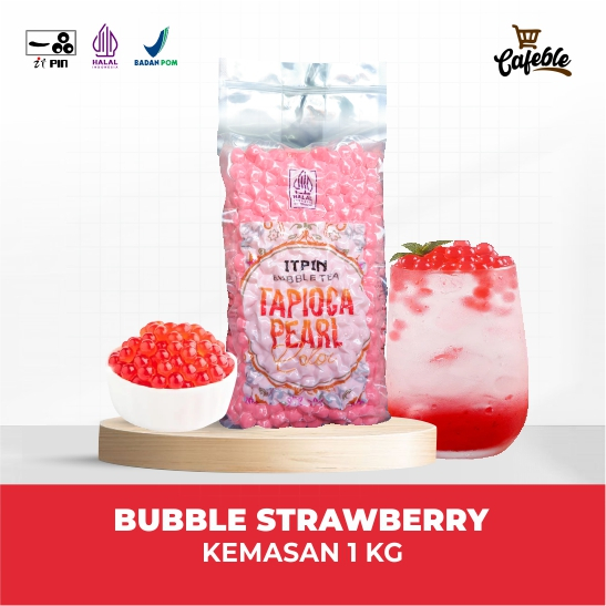 

Itpin Tapioca Pearl Bubble Boba Strawberry kemasan 1 kg