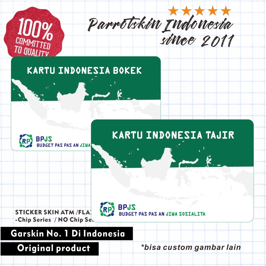 

TERBAIK Sticker Pelindung Kartu ATM SIM KTP Flazz Skin Card BPJS Kartu Indonesia tajir