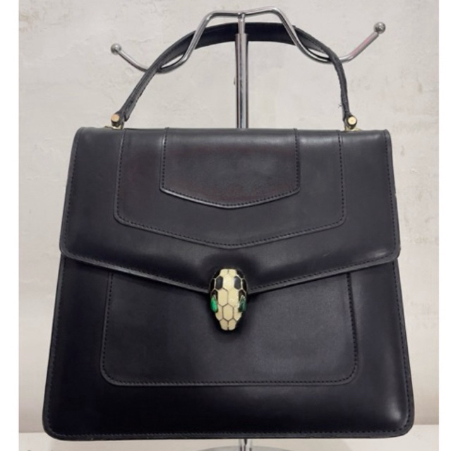 Tas Wanita Preloved Bvlgari Black Top Handle Sling Bag