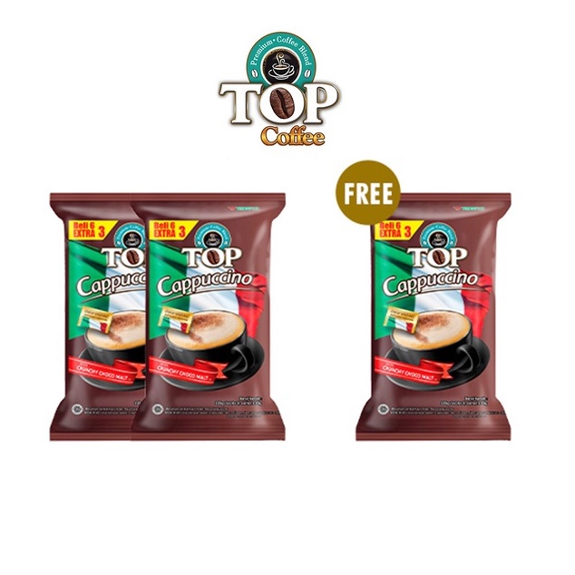 

Terlaris Top Coffee Kopi Instan Cappucino Pack 25 gr isi 6 3 pcs x3