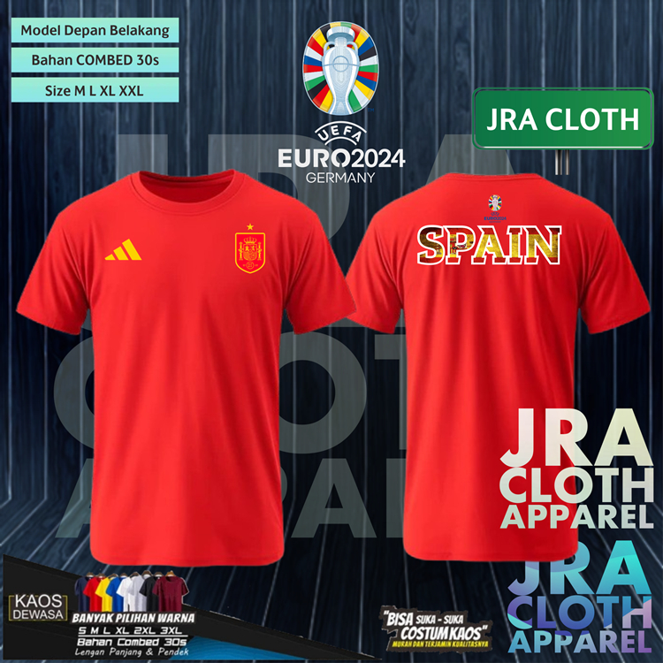 KAOS SHIRT BAJU EURO 2024 SPAIN SPANYOL HOME AWAY OFFICIAL