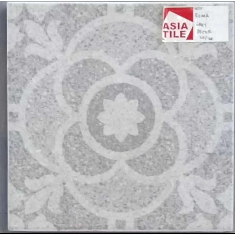 Keramik 25x25 Asia tile Roma brown/ Grey motif polos dan bunga|Grade A