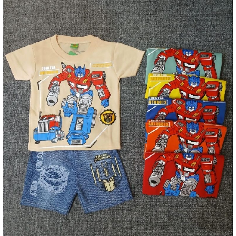 KAOS ANAK TRANSFORMERS SPIDERMAN ULTRAMAN SETELAN ANAK SPIDERMAN ULTRAMAN BATMAN