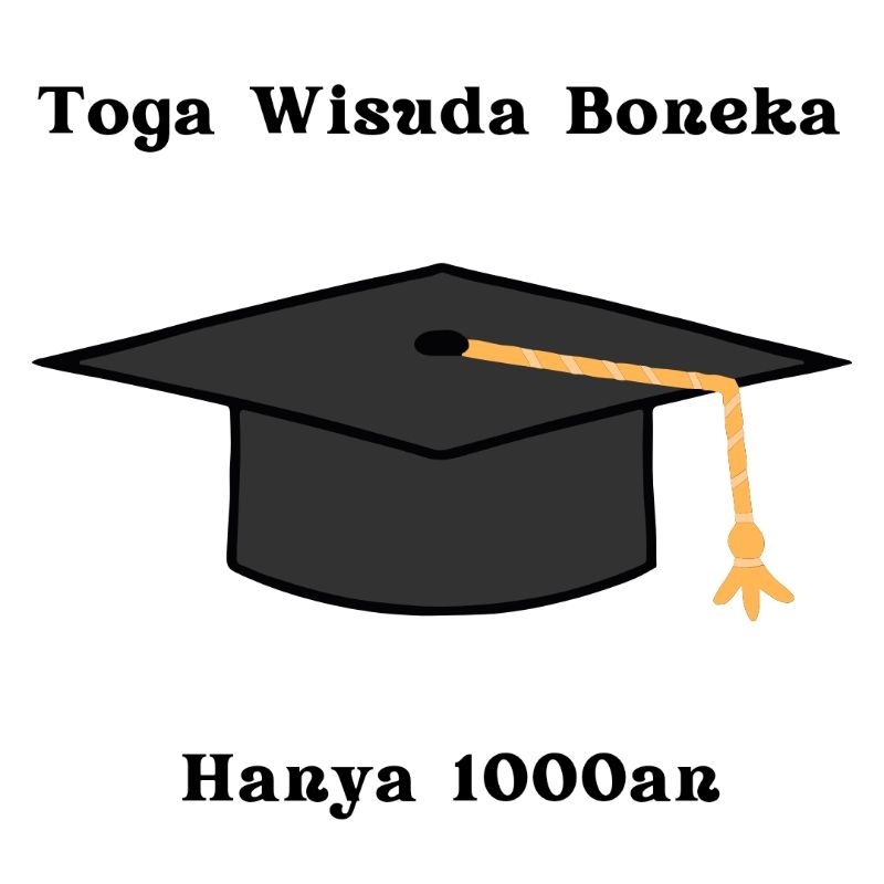 topi toga wisuda boneka uk 10-15 | toga warna hitam toga mini