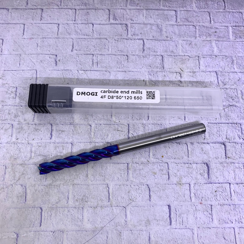 Endmill 8 x 120 mm long carbide HRC65 baru..Endmill 8 mm