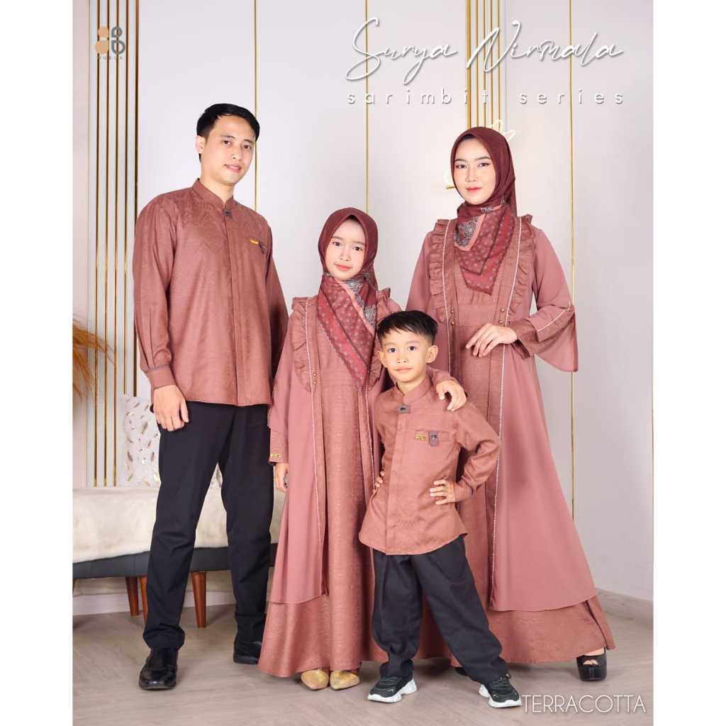 Baju Sarimbit Keluarga Couple Gamis Koko Nubua Surya Nirmala Terracotta