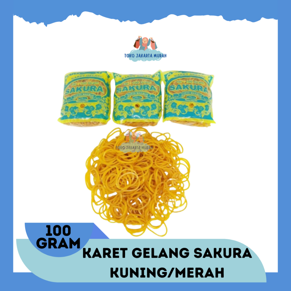 Karet Gelang Sakura | Karet Gelang Merah | Karet Kuning Sakura 100 gram