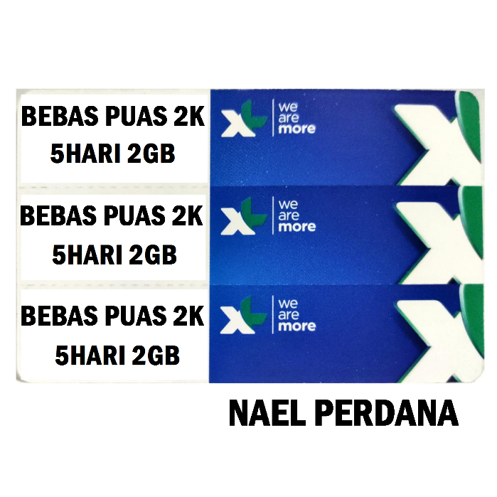 VOUCHER XL BEBAS PUAS 2K 5HARI  2GB