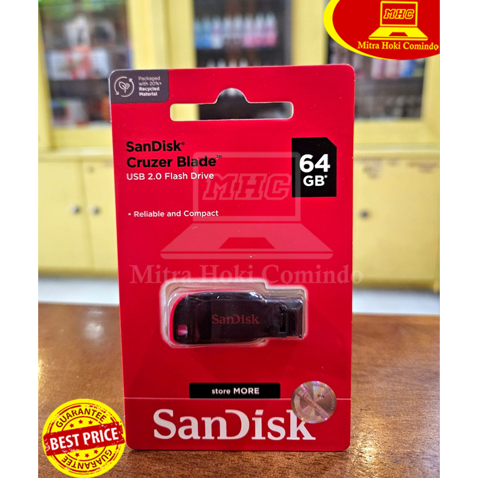 FLASHDISK SANDISK 64GB SANDISK BLADE 64GB ORIGINAL RESMI