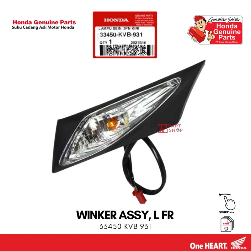 Lampu Sein Depan Kiri Set (Wink Assy L FR) - Vario 110 CW / 33450-KVB-931