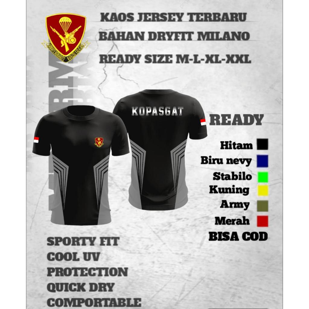 KAOS JERSEY KOPASGAT TERBARU /KAOS OLAHRAGA KOPASGAT /BAHAN DRYFIT MILANO