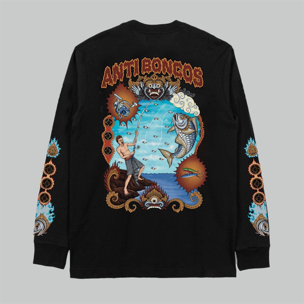 MANCING TANGAN PANJANG | BALIARTWEAR | BAJU KATA KATA BALI | OLEH OLEH BALI | Baju Kaos Premium Qual