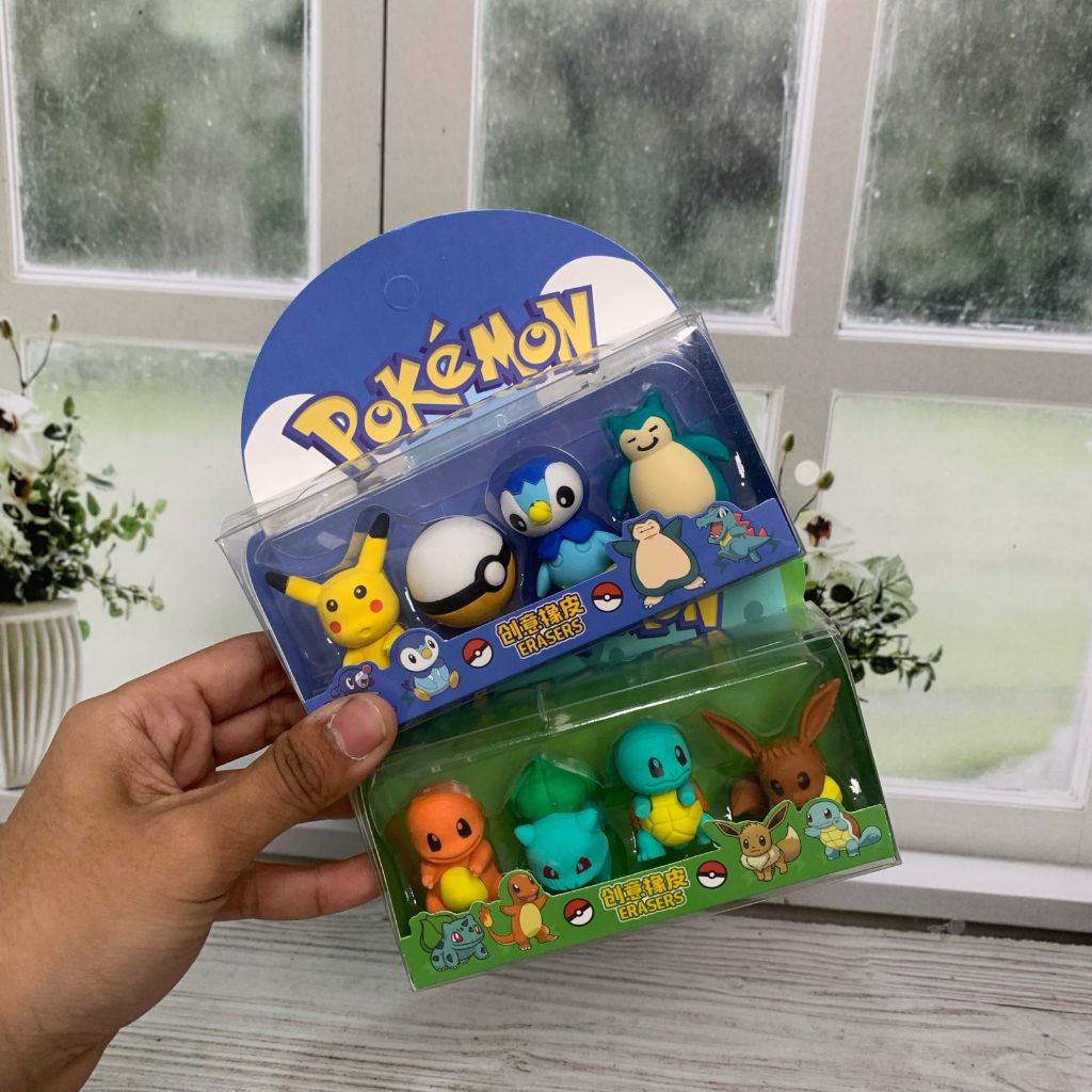 

Penghapus Pensil Isi 4 Pcs Miniatur Karakter Pokemon - ER 1326 - eraser pencil wangi lucu unik estetik