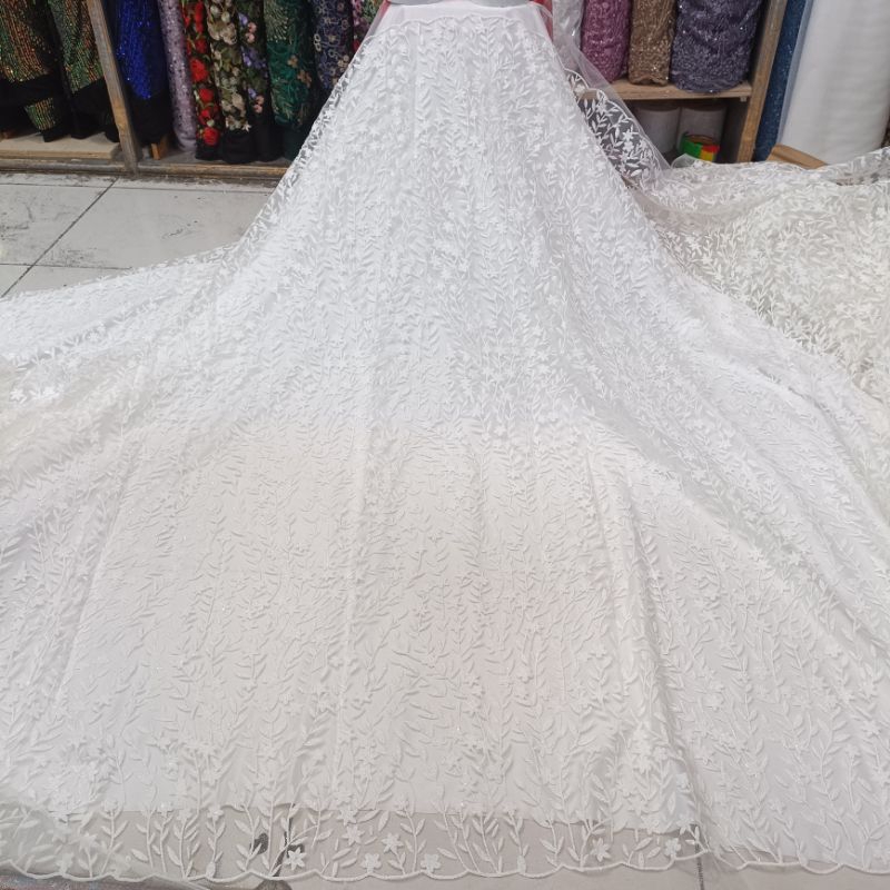 PROMO... [COD] Tulle brokat akar/Tulle suger candy gliter/Brokat Tulle kebaya