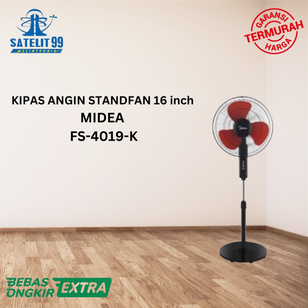 KIPAS ANGIN STANDFAN / kipas angin berdiri / listrik 16 inch MIDEA FS-4019-K