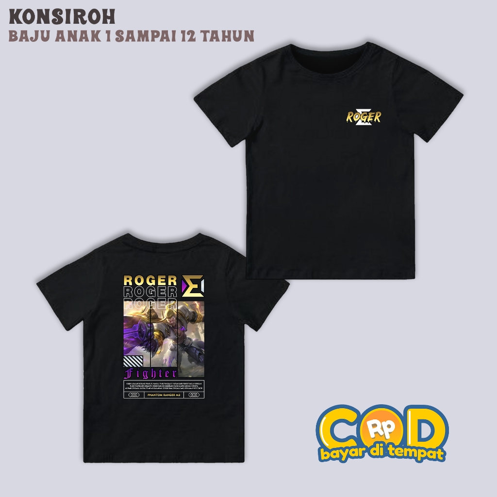 KAOS ANAK - MOBILE LEGEND ROGER PHANTOM RANGER M3 - KAOS ROGER FIGHTERS - KAOS PREMIUM ANAK ANAK - B
