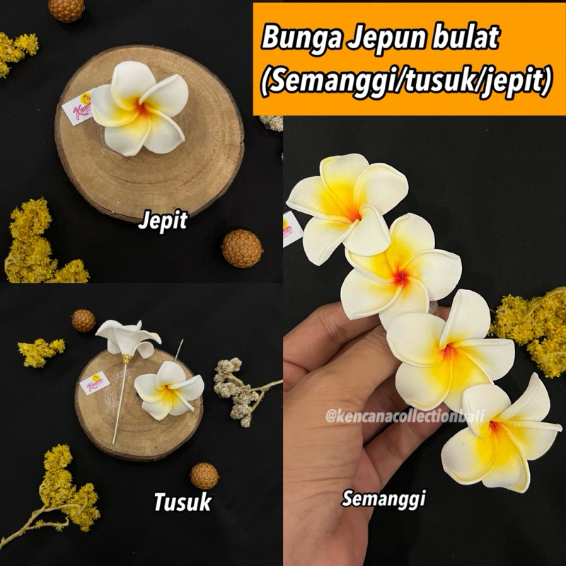 bunga jepun bulat  (semanggi / tusuk satuan / jepit satuan) kamboja bali
