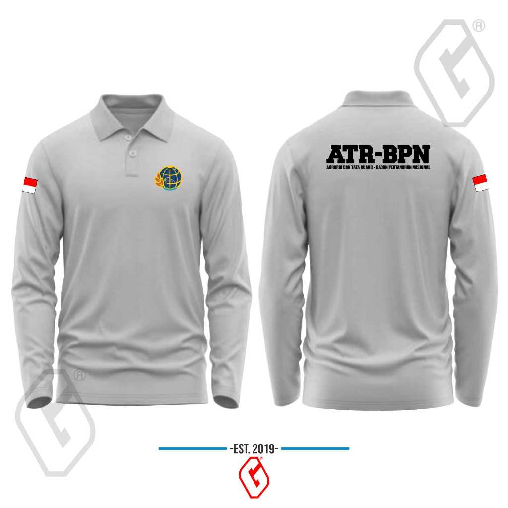 polo shirt atr bpn longsleeve / baju kerah bpn agraria dan tata ruang panjang