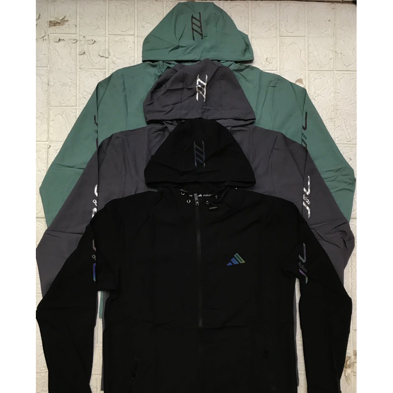 JAKET OLAHRAGA PRIA MICRO PARASUT ADIDAS RUNNING