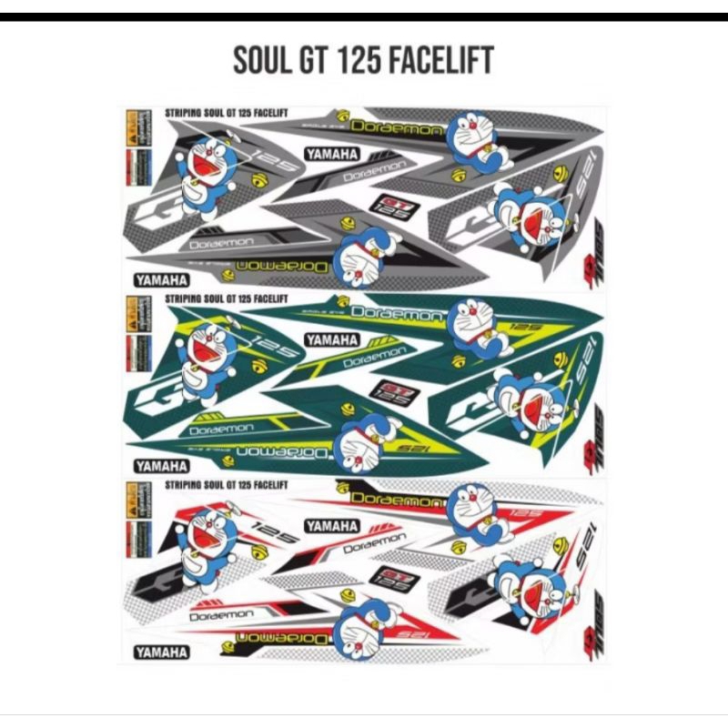 stiker striping lis body motor soul gt 125 facelit/variasi doraemon