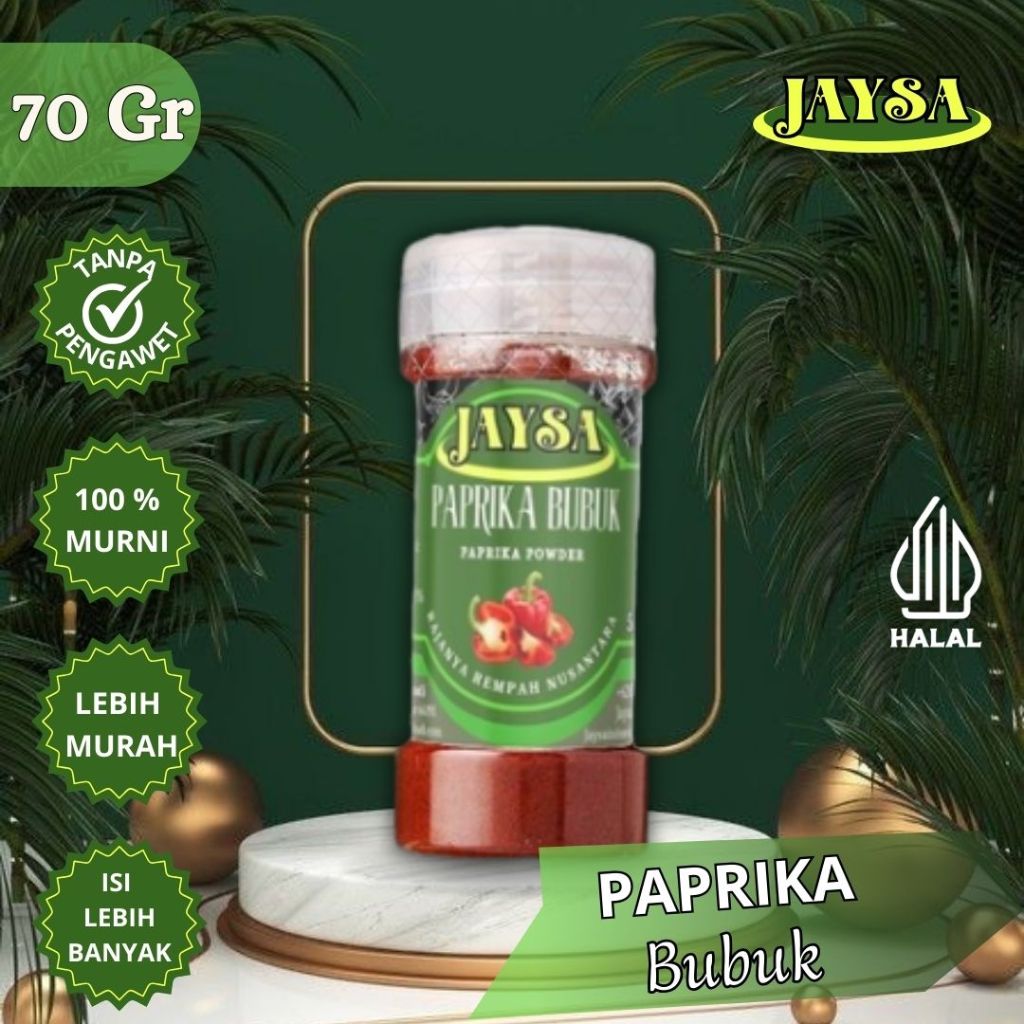 

JAYSA - Bumbu Dapur Murah / Paprika Bubuk 70 gr/ Paprika Powder / Ground Paprika / Paprika Merah Bubuk / Red Paprika Powder / Paprika Bubuk Murni / Paprika Bubuk Super / Bumbu Instan / Bumbu Masak / Bumbu Murah