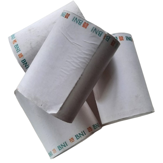 

Kertas struk kasir thermal logo bank BNI Untuk Mesin EDC Pax D210
