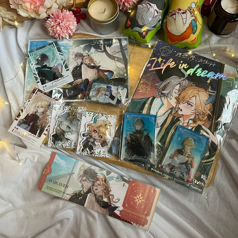 Genshin Impact Haikaveh Alhaitham Kaveh by Lilaaac 7E07o and various Shikishi Tiket Polaroid Postcar