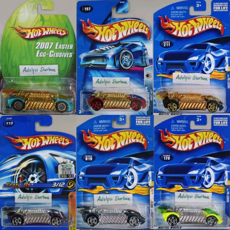 hotwheels hot wheels krazy 8s chrome gold emas edisi 2007 easter egg clusives custom ban karet 2001 