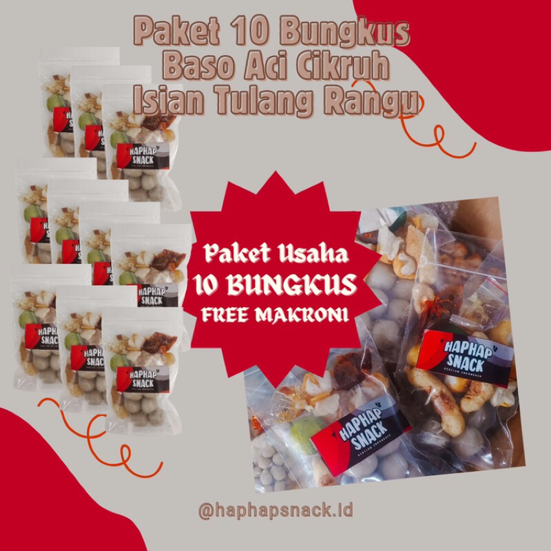 

BASO ACI PAKET 10pcs ISI TULANG RANGU FREE MAKRONI