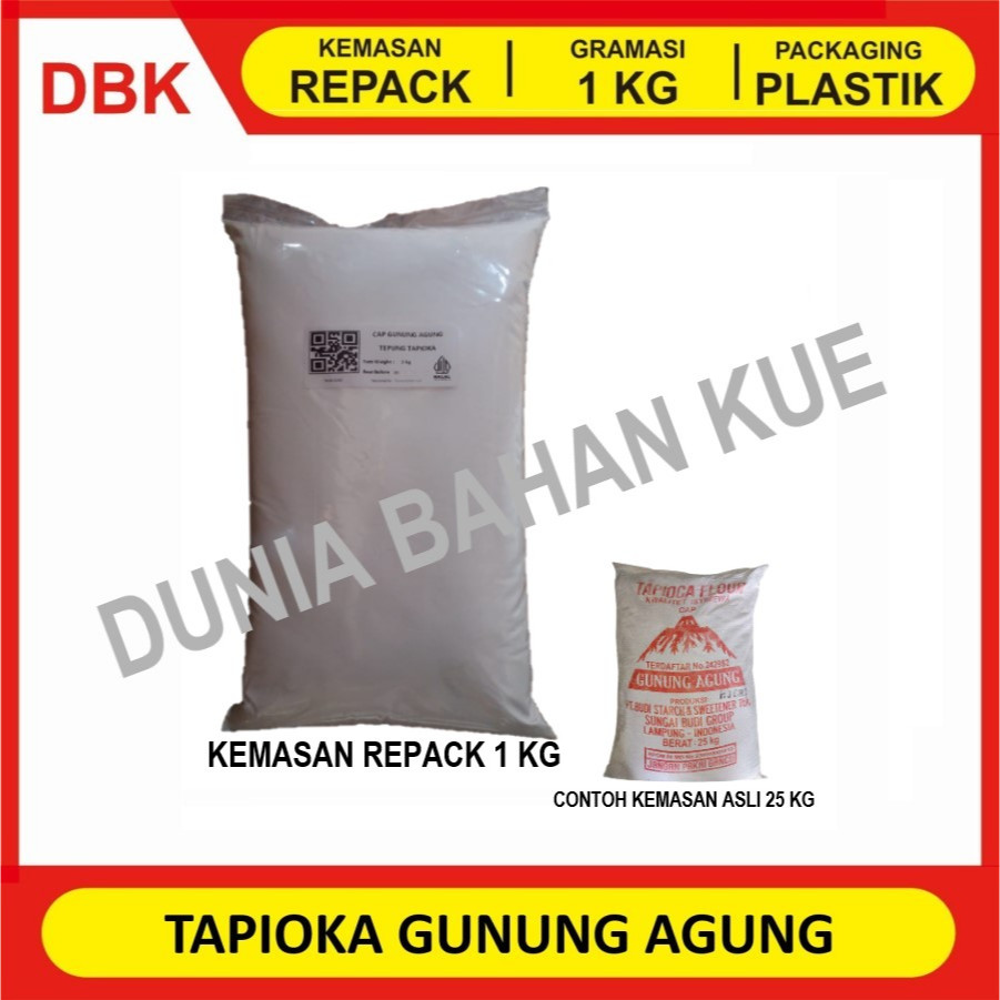 

TAPIOKA GUNUNG AGUNG - REPACK 1 KG / TEPUNG TAPIOKA CAP GUNUNG AGUNG