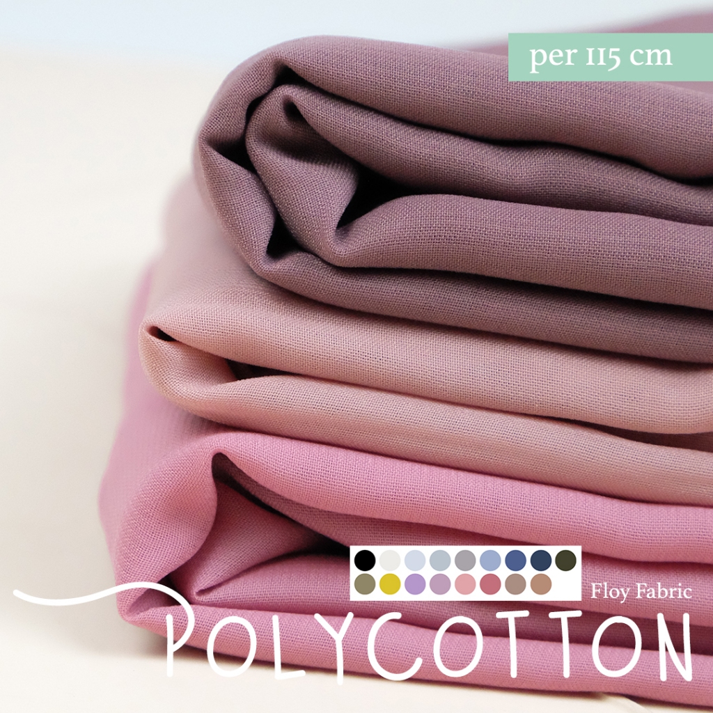 Floy Fabric kain polycotton / Bella Square / double chiffon Per 115cm (115x115) kain eceran bahan ke