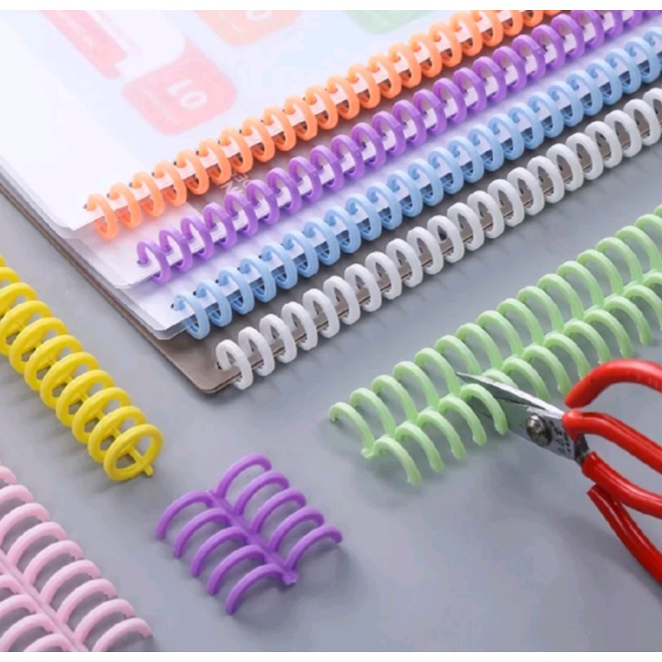 

Ring Binder DIY Spiral Binder/loose leaf Binding Strip 30 Lubang Untuk Loose-leaf paper A4 B5 A5 A6 A7 Spiral Binder Plastik/ Plastic Binder Binding Strip / Spiral Ring Pastel Lucu Binding Strip Ring Binder