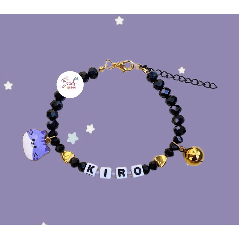 kalung kucing/ kalung kucing manik custom nama/ kalung kucing lucu