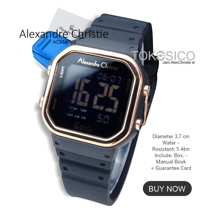 JAM ALEXANDER CHRISTIE WANITA DIGITAL AC9347 9331 ALEXANDRE CRISTY CEWEK ORIGINAL RUBBER CRISTIE KAR